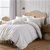 Wylder Nature Copripiumino Chloe - 100% cotone reversibile con stampa a foglie (bianco - matrimoniale)