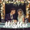 GarveeHome Grande cartello Mr & Mrs per tavolo di nozze, bianco Mr e Mrs Sign Wedding Letter for Sweetheart Table Decor, Lettera in legno autoportante per anniversario matrimonio centrotavola