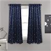 Lush Decor Star - Tende oscuranti, 160 x 132 cm, colore: Blu navy, blu navy, 63L Panel Pair