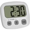TFA Dostmann Timer digitale per sport/cucina/apprendimento, 38.2057.02, cronometro e tempo, magnetico, grande display, bianco