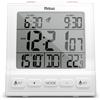 Mebus digitaler Funk-Wecker mit Thermometer, Datumsanzeige, Zwei Weckzeiten, Weckwiederholung, automatische Einstellung von Sommer- und Winterzeit, Funk-Uhr/Farbe: Weiß/Modell: 56813