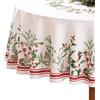 Elrene Home Fashions Tovaglia natalizia decorativa con bordi con bacche, 152,4 x 213,4 cm, ovale, multicolore
