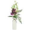 Flair Flower Fiori artificiali, composizione in ortensia, ramo di felce in vaso verde, 50 cm, decorazione da tavolo, centrotavola, fiori decorativi, matrimoni, bouquet, rosso