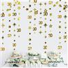 pinkblume Oro 30° Compleanno Decorazioni Numero 30 Cerchio Dot Twinkle Star Garland Metallico Appeso Streamer Bunting Banner Sfondo per Lei Felice Sporco 30 Anni Compleanno Trenta Anniversario Forniture per