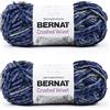 Bernat Gomitolo di filato di velluto riccio blu navy, confezione da 2 da 300 g, poliestere, 5 voluminosi, 300 m, per maglia/uncinetto