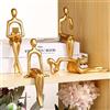 CYYKDA Set di 4 statuette dorate decorative per libreria, per decorare la casa, l'ufficio o lo scaffale con sculture d'arte astratta, regalo per compleanno, Natale, Ringraziamento, mamma