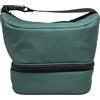 Nerthus FIH 1496 lunch bag termica tipo borsa nera doppio scomparto interno isolante con manico ideale per lavoro ufficio