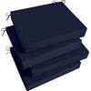 Basic Beyond Set di 4 cuscini per sedie da esterno per mobili da giardino, cuscini quadrati angolari per sedie da esterno, impermeabili, con laccetti, 47 x 40,6 x 7,6 cm, blu navy