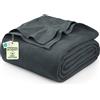 Utopia Bedding Coperta in 100% cotone (queen size - 228 x 228 cm) Coperta termica leggera 350 g/m², morbida coperta traspirante per tutte le stagioni (grigio fumo)