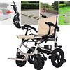 HEWXWX Sedia A Rotelle Elettrica Sedia A Rotelle Leggera - Pieghevole (14 kg), Doppio Sistema di Controllo/Durata della Batteria 12 Miglia, Adatta per Anziani E Disabili