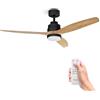Ufesa Ventilatore da Soffitto con Luce LED, 40W, 6 Velocità, Ultra Silenzioso, 3 Pale in Legno Naturale 132cm, Funzione Estate-Inverno, Timer 8h, 3 Livelli di Luce, Telecomando, Nero - Faggio