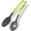 Fackelmann Set Mestoli da cucina 2 pezzi, servispaghetti e cucchiaio, materiale in nylon, mestoli da cucina lavabili in lavastoviglie, utensili resistenti al calore fino a 200 °C, Linea Oliva