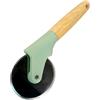 Fackelmann Rotella Tagliapizza, in acciaio inox con manico in legno di Hevea, taglia pizza da lavare a mano, dimensioni 22,5x2,5 cm, diametro lama 8 cm, Linea Ocean