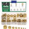 Keadic 160 pezzi dadi esagonali in ottone, kit assortiti, metrici M2 M2.5 M3 M4 M5 M6 M8 M10