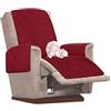 Ghopy Fodera per poltrona Relax reclinabile impermeabile, copridivano, universale, per poltrona a 1 posto, antimacchia e antigraffio (vino rosso)