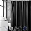 REDKEY Tenda Doccia 180x180 cm, Antimuffa Impermeabile Tenda Vasca da Bagno, Tessuto Poliestere Tenda per Doccia Lavabile con 12 Ganci Antiruggine, Nero
