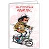 Afie Gaston Lagaffe GLCT-0156 - Biglietto di auguri per compleanno su bicicletta, con busta