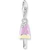 THOMAS SABO Ciondolo a forma di gelato con pietre bianche in argento Sterling 925 riciclato 1999-041-7, misura unica, Argento sterling, Zirconia cubica