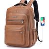 SPAHER Zaino Pelle da Viaggio Aereo Bagaglio a Mano 40x30x20 Wizzair Zaino Porta PC 15,6 Pollici Zaino Scuola Università Lavoro Ufficio Impermeabile Travel Backpack Cabin Bag