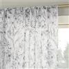 No. 918 Ambree - Tenda a pannello con tasca per bastone, motivo floreale vintage, 129,5 x 160 cm, colore: nero/bianco