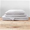 Brielle Home Set di lenzuola in percalle di cotone 100% stampato, colore blu navy, king size