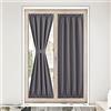 NICETOWN Tende per finestre isolate termicamente per l'inverno, tenda per porta della cucina, con tasca per asta, per porta d'ingresso per aule/patio, in vetro, 91,4 x 203,2 cm, 1 pezzo, grigio