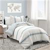Lush Decor Farmhouse - Set copripiumino a righe Back to Campus, 100% cotone, 2 pezzi, colore: blu