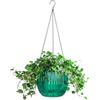 Melphoe Confezione da 1 vaso da fiori autoirrigante da appendere, per interni, 20 cm, per esterni, con 3 ganci, fori di drenaggio per giardino e casa