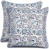 CPC COTTON PRINT CLUB CPC, federe per cuscini da divano, 51 x 51 cm, decorative per soggiorno, 100% cotone, stile boho o graziosi cuscini da esterno, federe per cuscini con fiori o copriletti preppy, blu acqua