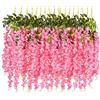 DearHouse Confezione da 6 ghirlande artificiali di glicine ratta da appendere, fiori di seta, decorazione per feste, casa, matrimoni, 9 m, rosa