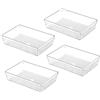 Backerysupply Clear Plastic Drawer Organizer vassoio per cabinet Vanity Cabinet (9 × 6 × 2 Set di 4) per trucchi da ufficio