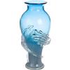 GILDE GLAS art Vaso tipo Wave in vetro - blu colorato - vetro - altezza 50 cm - vaso decorativo - accessorio per la casa - impermeabile