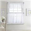 LOFT LIVING Gracie Lace - Set di 3 ripiani e mantovana, 132 x 61 cm, colore: Bianco