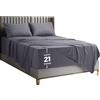 Utopia Bedding Set Lenzuola Ricamate - Microfibra Di Poliestere - Lenzuolo Con Angoli Con Tasche Portaoggetti, Lenzuolo Piatto e Federe Ricamate