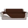 Easy-Going Copridivano reversibile oversize per divano a 3 cuscini, per cani, impermeabile, con bastoncini in schiuma, per animali domestici e gatti (divano oversize, caffè/avorio)