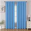 CUCRAF Set di 2 tende oscuranti azzurre con tasca per asta, per camera da letto e soggiorno, con isolamento termico dalla luce, 2 pannelli, 132 x 213 cm (larghezza x lunghezza)
