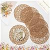 IcosaMro Set di 6 tovagliette rotonde marroni per tavolo da pranzo, antiscivolo, in tessuto resistente al calore, decorazione per feste, Natale, matrimoni, centrotavola, 37 cm