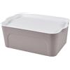 Homéa, Bo x con coperchio bianco plastica 5L 28 x 18 x h,10,5 cm tortora
