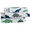 Linen Plus Set di lenzuola per bambini/ragazzi con dinosauri antichi verde blu grigio bianco nuovo # T-rex verde (Twin)