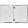 Lawrence Frames Cornici doppie incernierate 5x7 del metallo fuso, progettazione d'argento della corda
