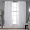 Exclusive Home Belgian PP Coppia di Tende a Pannello Belga, Lino, Effetto Jacquard, velate e plissettate, Poliestere, Bianco Invernale, W 50 x L 108 (2 Panels), 2 unità