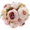 Flojery Bouquet di peonie artificiali in seta, vintage, per la decorazione della casa, festa di nozze (1 pezzo, rosa chiaro)