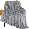 TOONOW Coperta in pile sfocata in peluche, per letto singolo, 152,4 x 203,2 cm, super morbida, motivo geometrico, comoda, in microfibra, per divano, letto, divano, grigio chiaro