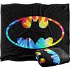 LOGOVISION Batman Tie Dye Batman Logo Coperta super morbida al tatto setoso - 152 x 127 cm