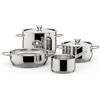 Lagostina Deliziosa Set di Pentole Induzione, Gas e Forno in Acciaio Inox 18/10, 6 Pezzi, Fondo Lagoseal Plus, Batteria di Pentole con 2 Casseruole Fonde, Casseruola Bassa, Pentola, 2 Coperchi