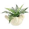 Flair Flower Cespuglio di felce artificiale a forma di uccello, 20 cm, decorazione per il bagno, la finestra, la felce, la pianta in vaso, pianta verde, pianta artificiale, pianta d'appartamento, uccello