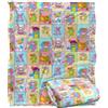 LOGOVISION Popples Popple Squares Coperta super morbida al tatto setoso - 152 x 127 cm