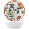 H&H, Set 6 Piatti Fondi in Melamina Decorata - Collezione Blossom | Ø 19 cm | Design Floreale con Bordo Colorato | Resistenti, Infrangibili, Perfetti per Esterno, Campeggio, Terrazzo, Giardino, Camper
