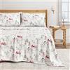 Great Bay Home Set di lenzuola in 100% flanella di cotone turco, 4 pezzi, per letto California King Winter Lodge, con stampa, lenzuola e federe, lenzuola in flanella doppia spazzolata (calking, Winter