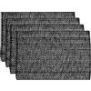 Sweet Home Collection Trends - Tovaglietta all'americana in 100% cotone intrecciato bicolore (confezione da 4), 33 x 48,3 cm, colore: Nero